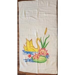 Swan Towel - Cotton - 22" X 42" - Light Towel - Could be used as tapestry.